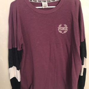 Pink Victoria Secret varsity style long sleeve